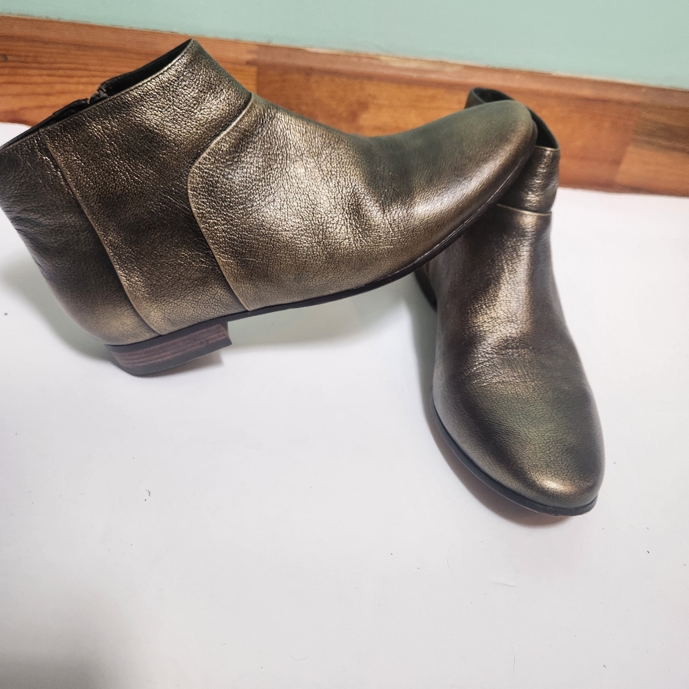 Cole Haan Metallic Allen Leather Ankle Boots